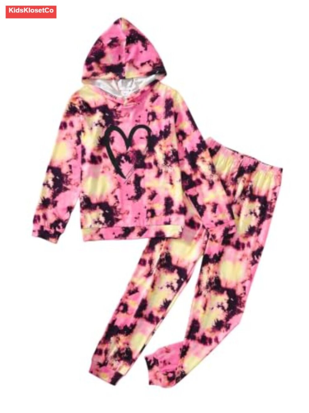 Girls Tie Dye Hoodie and Pants Outfit Set Long Sleeve Fall Winter